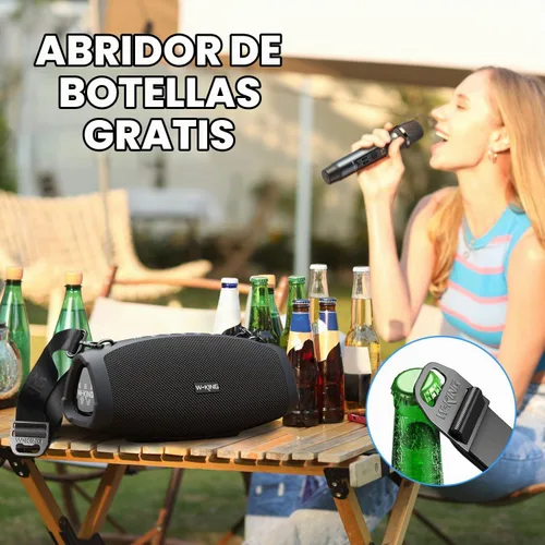 Vista 5 de W-KING Altavoces Bluetooth portátiles ruidosos, 120 W máx. con micrófono inalámbrico 70W Outdoor Speaker Bluetooth Wireless Waterproof, Triple