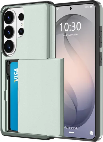 Vista 90 de Funda tipo cartera para Samsung Galaxy S22 con ranura para 2 tarjetas de crédito Funda a prueba de golpes Hybrid Heavy Duty Protection Armor Funda