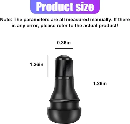 Vista 2 de YoRise 8 unidades TR412 Vástagos de válvula de neumático sin cámara, Kit de vástagos de válvula automotriz de goma de montaje rápido resistente