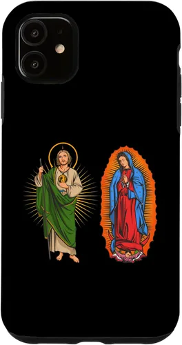Vista 8 de Funda para iPhone 16 Virgen de Guadalupe con San Judas Tadeo