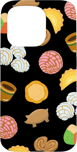 Vista 14 de Conchas Pan Dulce Patrón Negro Teléfono Caja Latina Regalo Caso para iPhone 17