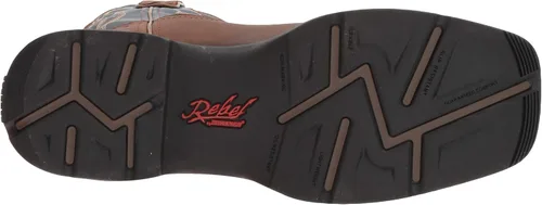 Vista 4 de Durango Bota occidental de meter con punta de acero, Marrón OscuroAzul Denim Full Grain