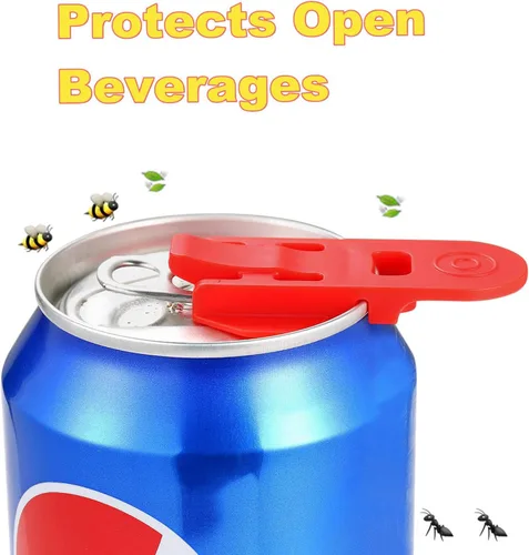 Vista 3 de Abrelatas manual fácil, paquete de 6 abridores de latas de cerveza de soda colorida y protector de latas de bebidas, escudos de plástico de alta