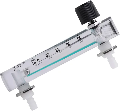 Vista 6 de Hilitand Caudalímetro de gas, medidor de flujo 2.5-25LPM con válvula de control para oxígeno aire gas
