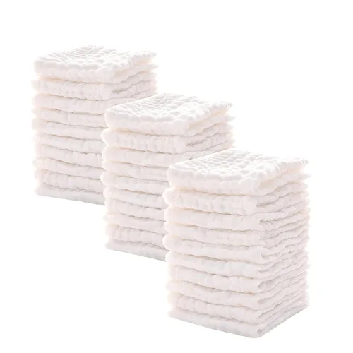 Vista 11 de Toallas de muselina para bebé, 6 capas, toalla facial suave y absorbente, toallitas naturales para recién nacidos para piel delicada, lista