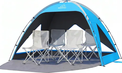 Vista 18 de Wolfwise Tienda de playa Refugio de sol portátil, Cabaña estándar de la Shade Beach Essentials, protección UV UPF 50+ y fácil instalación, ventanas