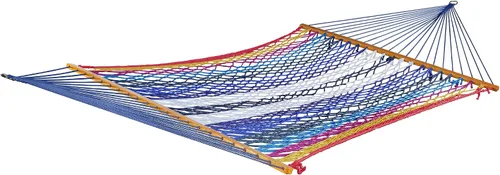 Vista 11 de Bliss Hammocks BH-410BK Hamaca clásica de cuerda con barra esparcidora Negro