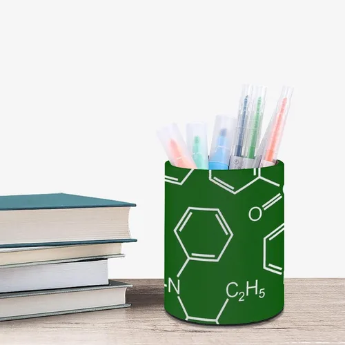 Vista 6 de Lindo organizador de vasos para bolígrafos y brochas de maquillaje, color verde, estilo casual y juguetón, soporte redondo para bolígrafos, 3.1