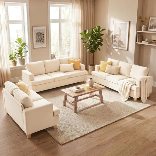 Vista 20 de YOUDENOVA Juego de 2 piezas de sofá cómodo, sofá biplaza * 2 con asientos profundos, sofá cama moderno para sala de estar, terciopelo negro
