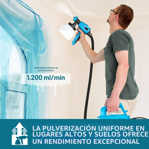Vista 3 de Tilswall Pulverizador de pintura, pistola eléctrica de pintura en aerosol Azul