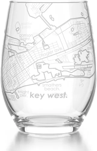 Vista 25 de Well Told Copa de vino sin tallo grabada con mapa de Atlanta, Georgia (15 oz, transparente) - Mapa de ciudad grabado, vaso personalizado, regalos