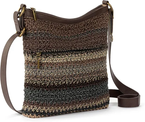 Vista 3 de The Sak Lucia - Bolso cruzado de ganchillo, bolso convertible con correa ajustable para el hombro Rayas de Aspen