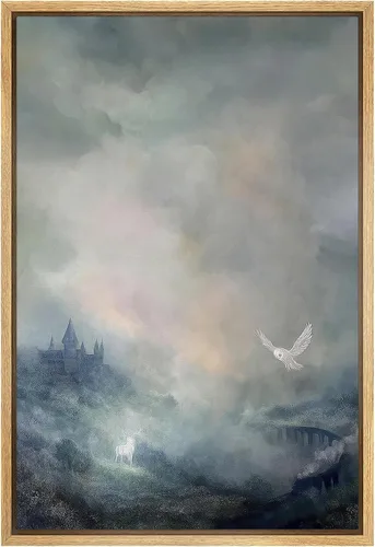 Vista 41 de SIGNFORD Lienzo enmarcado para pared, pinos sepia, bosques, bosques, naturaleza, ilustraciones de área silvestre, arte digital, arte moderno