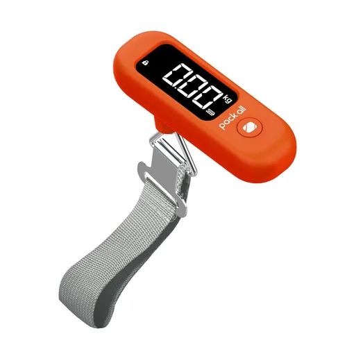 Vista 10 de pack all Báscula de equipaje de 110 libras, báscula digital de equipaje de mano, báscula de peso para maleta de viaje con pantalla LCD, batería