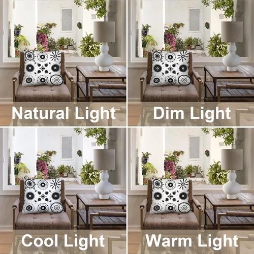 Vista 7 de Geometric Patterns Throw Pillow Covers, Black and White Designs Cushion Cases Digital Blended Hidden Zipperl Decorative Pillow Covers Square 16X16