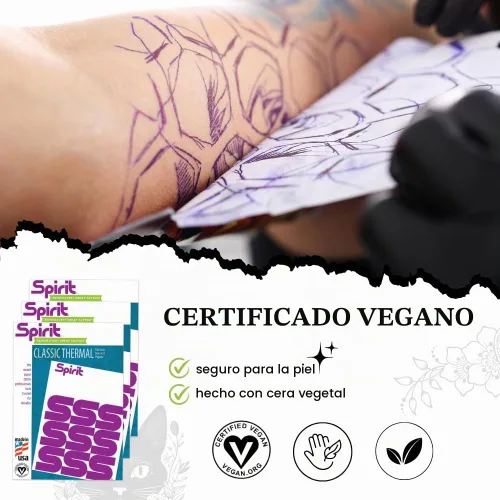Vista 3 de Spirit® Papel de transferencia de plantillas de tatuaje térmico clásico