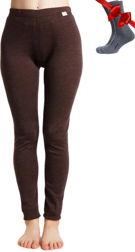 Vista 14 de 100% lana merino capa base mujer pantalones - Leggings térmicos ropa .Negro 250