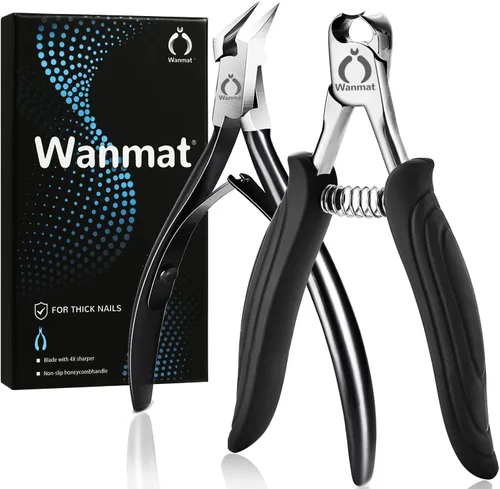 Vista 9 de Cortaúñas profesional 5 en 1 para uñas delgadas y encarnadas, podólogo mejorado para hombres, juego de cortador de uñas de hoja afilada Wanmat