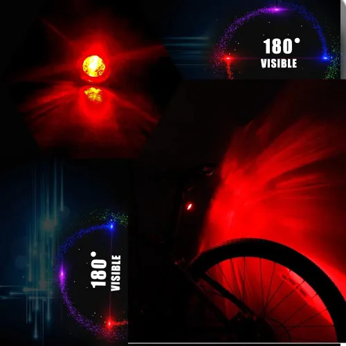 Vista 8 de 2 luces traseras para bicicleta, mini luces LED con correa, visibilidad de 180 grados, seguridad en todos los lados