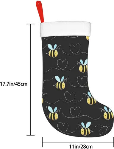 Vista 3 de Calcetines de Navidad con estampado de abejorros para decoración familiar de fiestas de Navidad