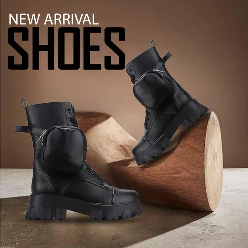 Vista 4 de Cape Robbin MonaLisa Botas de combate para mujer, botas de plataforma con tacones de bloque gruesos, botas altas para mujer