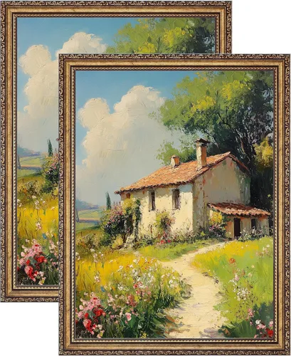Vista 40 de eletecpro 8x10 Vintage Picture Frame, Glass Cover, Gold, 2-Pack Dorado