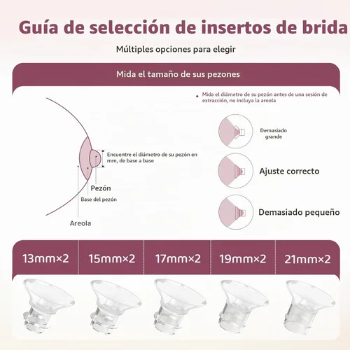 Vista 6 de Kit de Dimensionamiento de Brida Nursi Luna 3 en 1 con 10 Piezas de Insertos de Brida de 13/15/17/19/21mm, Kit de Insertos de Brida de Silicona