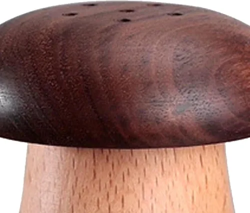 Vista 8 de TOPINCN Soporte para palillos de dientes, lindo recipiente de madera con forma de hongo para palillos de dientes, contenedor portátil