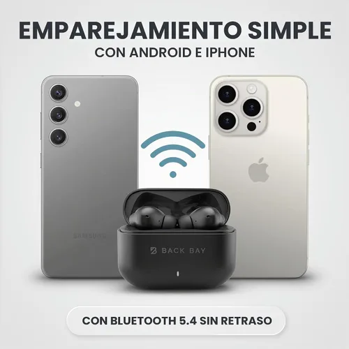Vista 4 de Back Bay Audio Auriculares inalámbricos con cancelación de ruido, ANC Negro