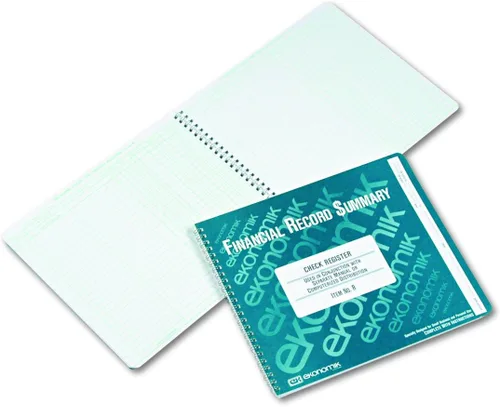 Vista 2 de R Wirebound - Sistema de contabilidad de registro de cheques, 8 3/4 x 10, libro de 40 páginas (paquete de 2)