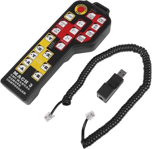 Vista 2 de ViaGasaFamido Generador de pulsos de volante CNC, motor paso a paso, máquina de grabado CNC, controlador manual, conector USB, control de 4 ejes