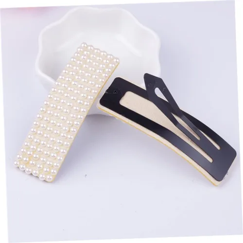 Vista 8 de 4 unids pinza de pelo perla pelo barettes mujeres horquilla de pelo moda pinzas simple perlado rubor