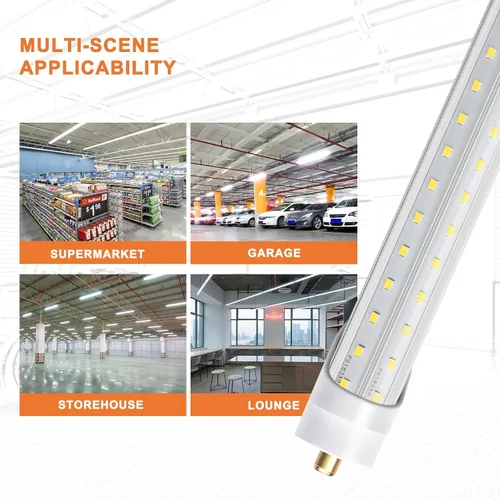Vista 4 de ONLYLUX Bombillas LED de 8 pies, bombilla LED de 8 pies para tienda, 72 W, 6000 K, 10000 lm, súper brillante, luces T8 T10 T12 en forma de V FA8