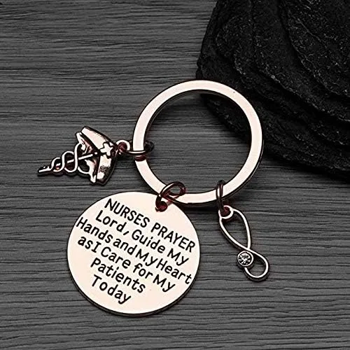 Vista 2 de Infinity Collection Llavero de enfermera y juego de regalo de tarjeta, regalo de enfermera, llavero de enfermería que creía que podía, llavero