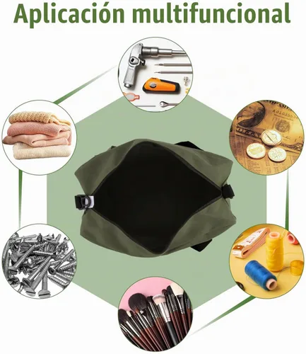 Vista 7 de Bolsa de herramientas pequeña, bolsa organizadora de herramientas de boca ancha superior, bolsas de herramientas grandes Verde militar