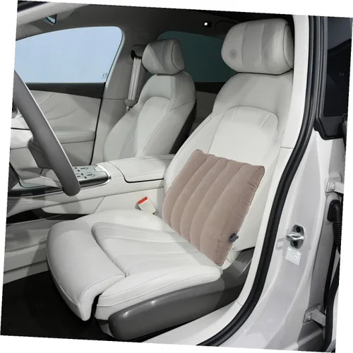 Vista 6 de Cabilock Almohada inflable para asiento de oficina, soporte lumbar, almohada de aire para viajes, gris claro, 1 ud Portable Waist Pad for Travel