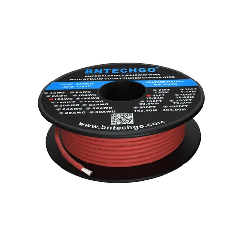 Vista 19 de BNTECHGO Carrete de alambre de silicona calibre 12, 50 pies, color marrón, flexible, 12 AWG, alambre de cobre estañado trenzado
