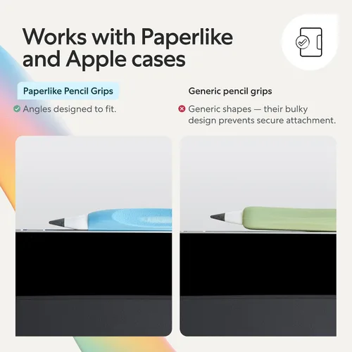 Vista 8 de Paperlike Empuñaduras para Apple Pencil de 1ª y 2ª Generación, USB-C y Pro - Juego de 2 - Precisión ergonómica