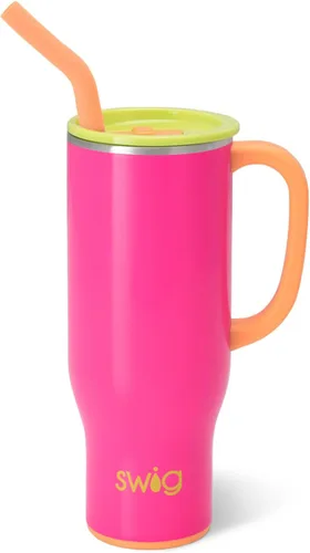 Vista 37 de Swig Life - Taza Mega de 40 onzas, Taza de 40 oz con asa, apta para vasos, apta para lavavajillas, taza aislada extra grande, acero inoxidable