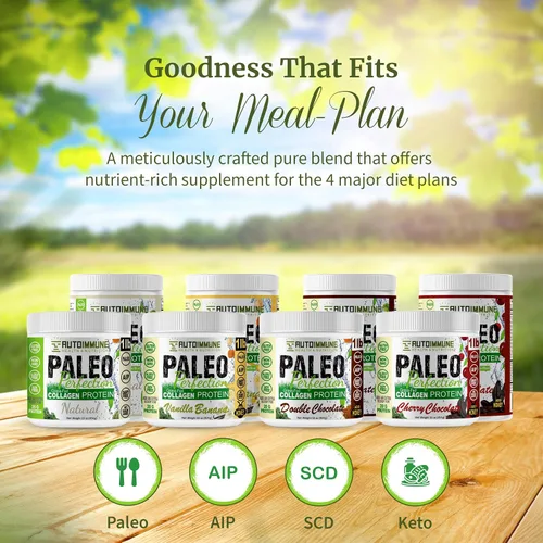 Vista 3 de Autoimmune - Polvo de proteína de colágeno sin estevia, sin OMG, colágeno en polvo para mujeres con fibra de manzana, brócoli y zanahoria, paleo