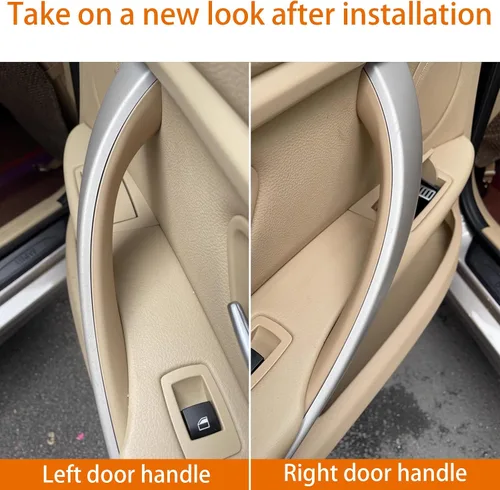 Vista 4 de Cubierta para manija de puerta de automóvil izquierda y derecha, Cubiertas Decorativas Protectoras para Manijas de Tirador Interior de Puerta