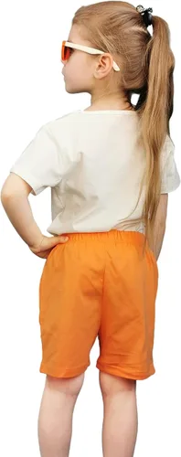 Vista 4 de Bumeex Conjunto de ropa de verano para niñas pequeñas con top y pantalones cortos de algodón