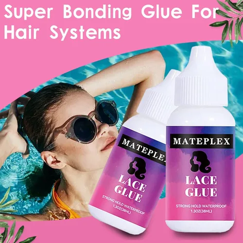 Vista 7 de Pegamento para el cabello para pelucas de encaje frontal, pegamento adhesivo para peluca de encaje invisible, impermeable, reemplazo de cabello