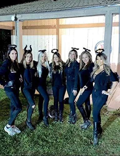 Vista 5 de Diadema con halo y alas de ángel para niños, disfraz con plumas, fiesta de cosplay de disfraces para niñas, mujeres y adultos