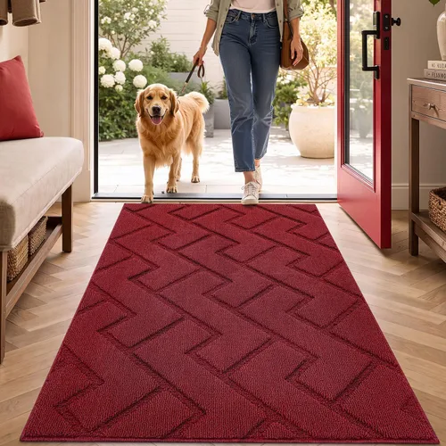 Vista 38 de hicorfe Tapete para puerta delantera para entrada exterior, 20 x 31.5 pulgadas, absorbente, resistente a la suciedad, tapetes de bienvenida