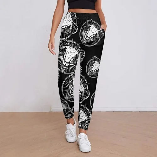 Vista 2 de Baphomet Head Womens Sweatpants High Waisted Jogger Pants Trousers with Pockets