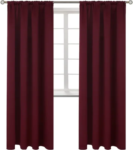 Vista 20 de Cortinas opacas con bolsillo para barra, para oscurecer la habitación, con aislamiento térmico, para sala, comedor, sala de estar, abiertas, 100%