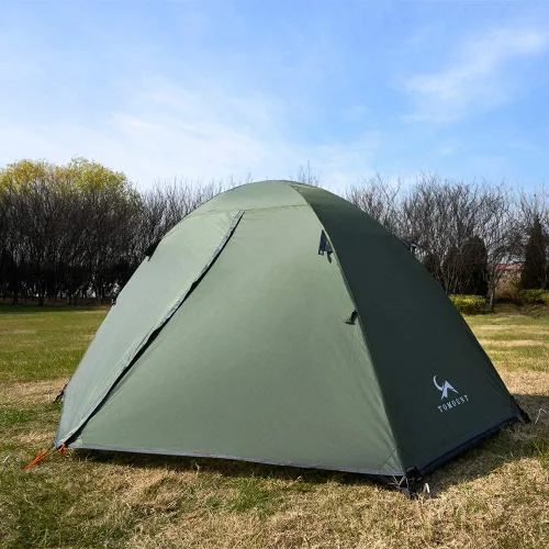 Vista 8 de MC TOMOUNT - Tienda de campaña para mochileros para 1-2 personas, impermeable, ligera, de doble capa, poste de aluminio independiente para acampar