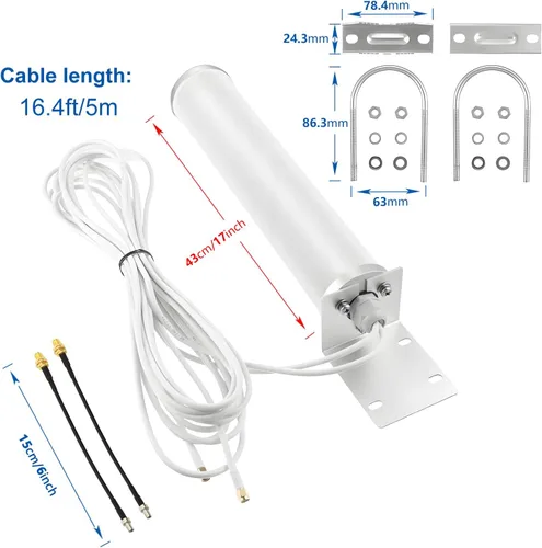Vista 3 de Antena MIMO de conector SMA/TS9 de banda ancha 4G LTE 5G para Netgear Nighthawk M5 M6 M6 Pro M7 Pro Aumenta el rendimiento de 4G/5G Verizon AT&T