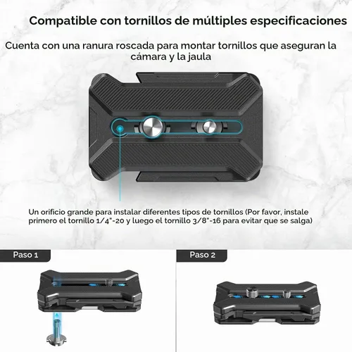 Vista 4 de Placa de liberación rápida SMALLRIG para tipo Arca con soporte cuadrúpedo plegable